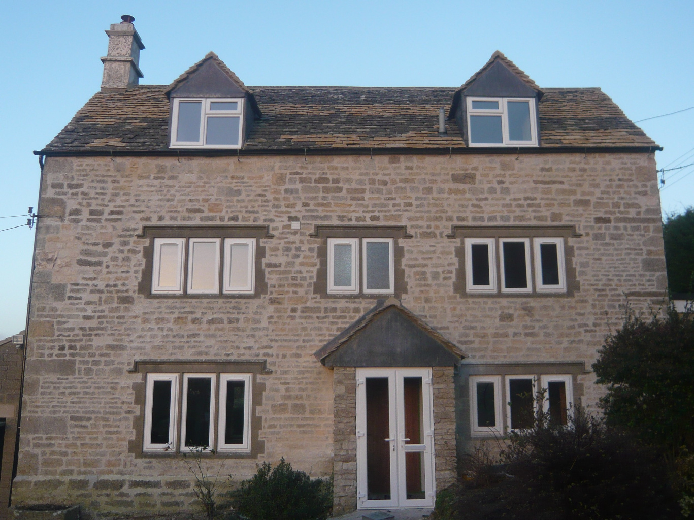 relaid natural stone roof lime pointing